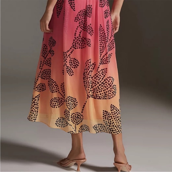 Anthropologie Verb by Pallavi Singhee V-Neck Ombre Maxi Dress Medium New w Tags - Picture 8 of 14